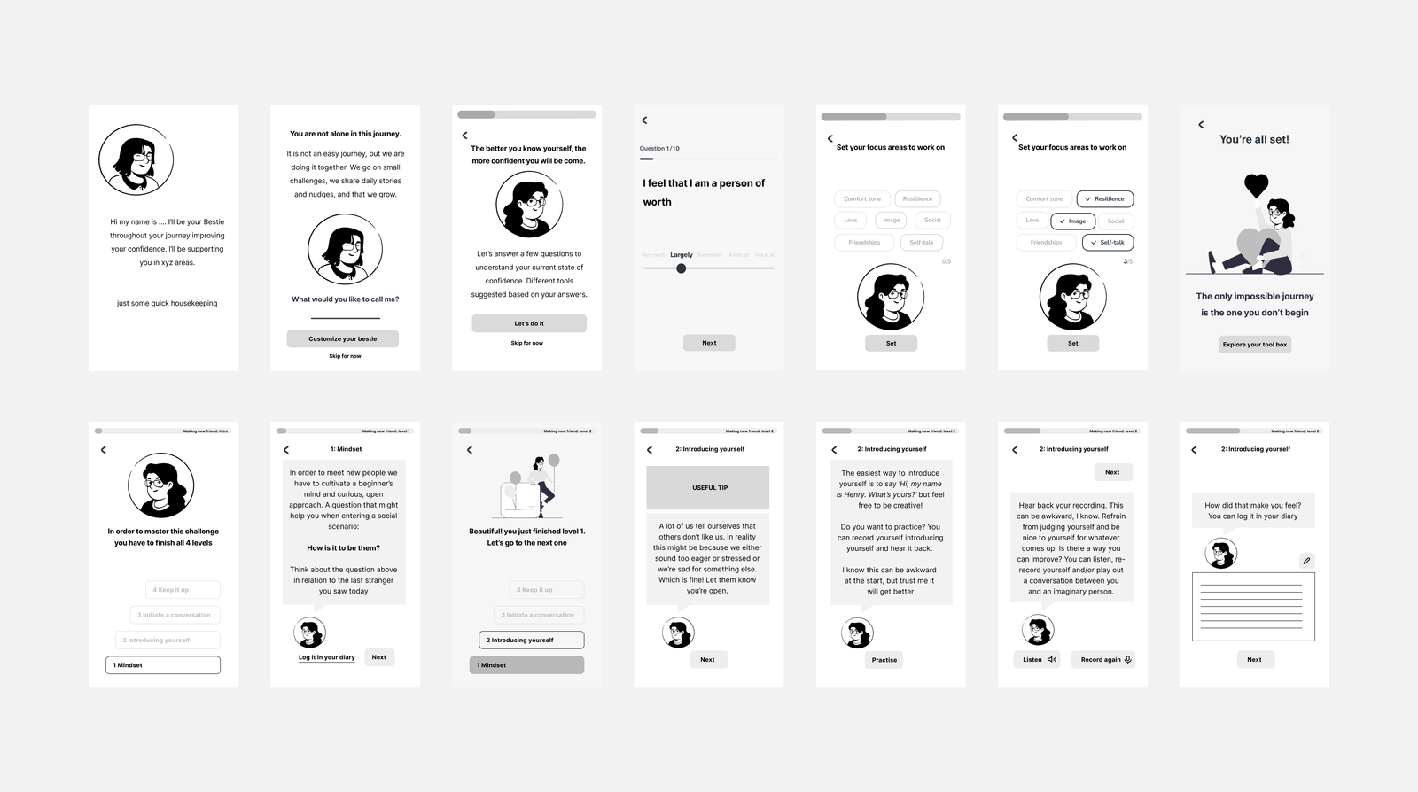 HopStair high-fidelity wireframes